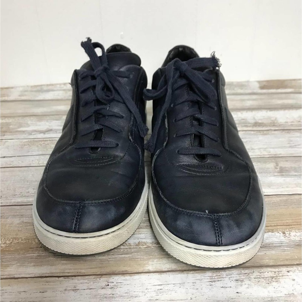 DIOR HOMME NAVY LEATHER LOW-TOP SNEAKERS 43.5 - Picture 7 of 11